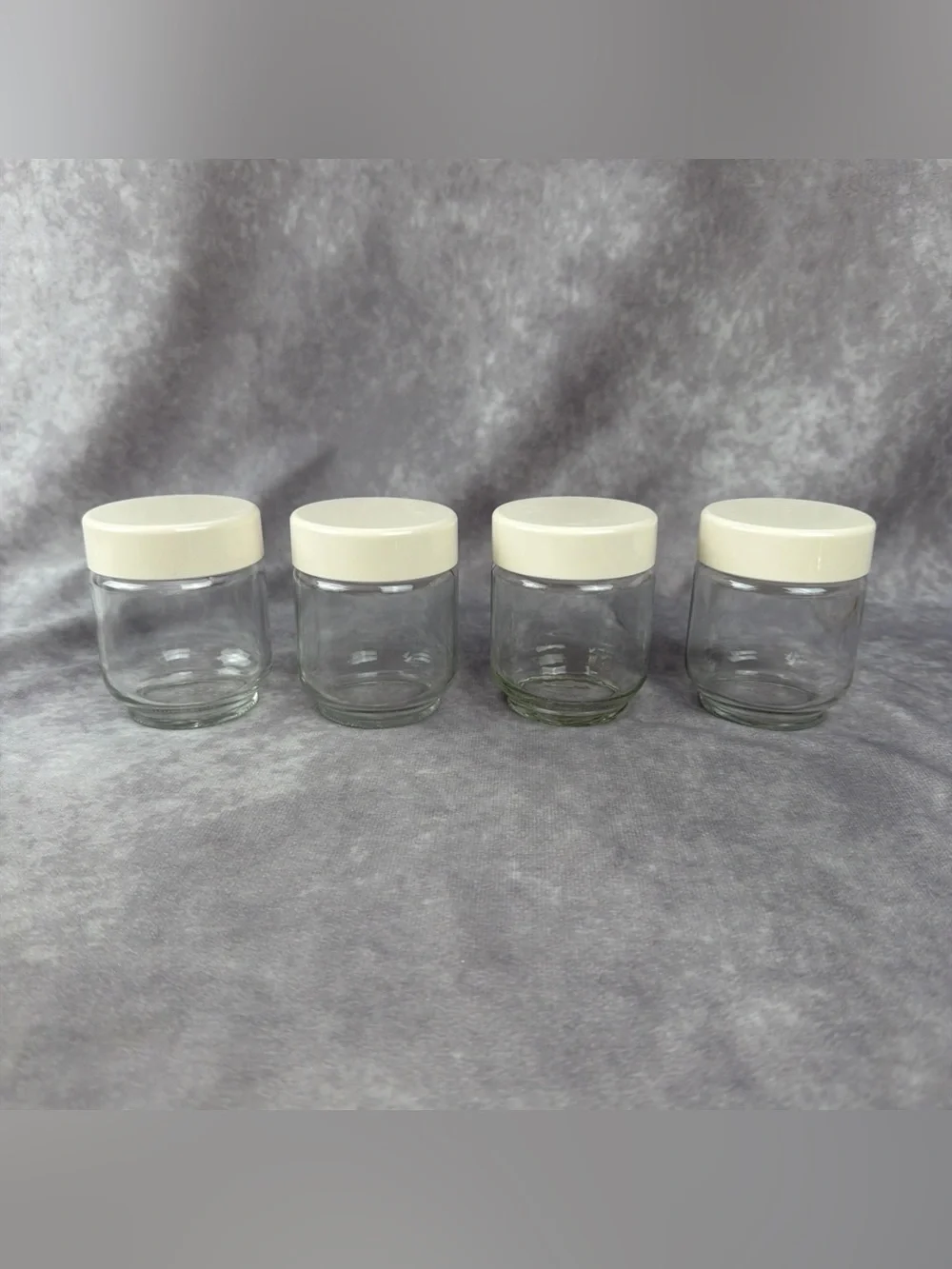 Euro Cuisine YMX650 Yogurt Maker Replacement 6 oz Glass Jars Set of 4 Lids